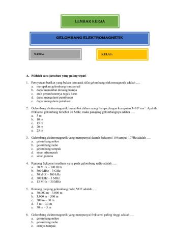 LKPD Gelombang Elektromagnetik