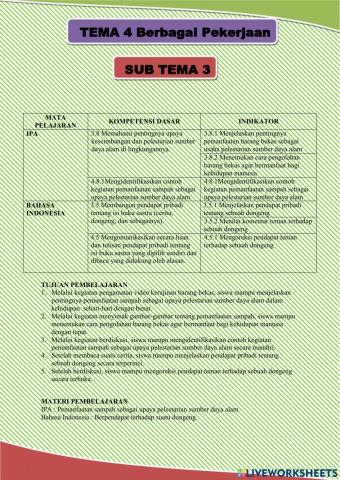 Tema 4 berbagai pekerjaan
