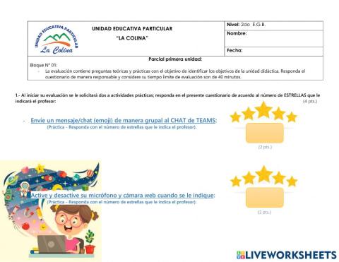 2do E.G.B.  Primer Parcial