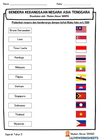 Bendera Kebangsaan Negara Asia Tenggara