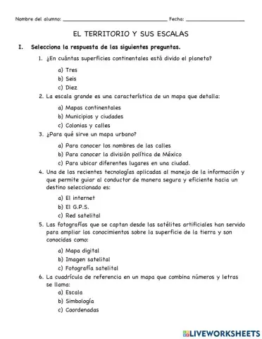 El territorio y sus escalas