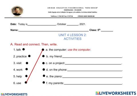 Activities in the past