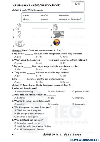 Grade 5 unit 2 vocab 2