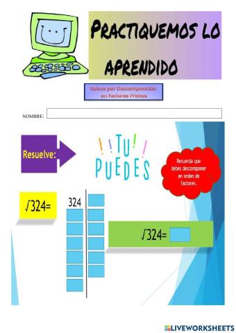 Raices por descomposición en factores primos