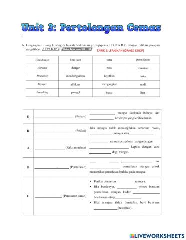 PJ Tingkatan 1: Unit 3: Pertolongan Cemas