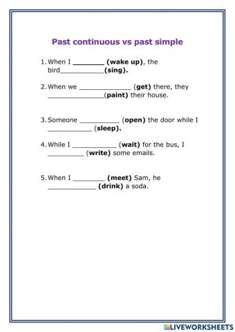 Past simple vs past continuous