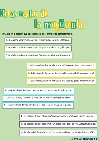 Otras reglas de la mayúscula