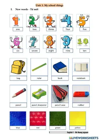E1U3 school things (Ms Nuong Nguyen)
