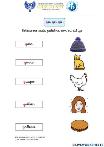 Palabras con las sílabas ga go gu