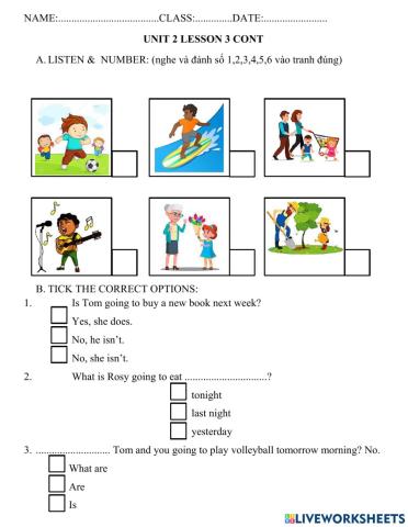 Unit 2 lesson 3 cont Family & Friends 5