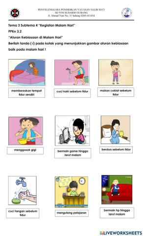 Aturan Kebiasaan Baik di Malam Hari