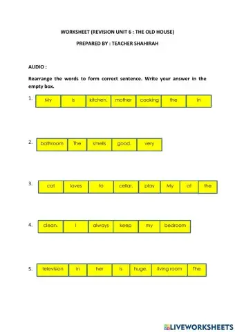 writing unit 6 the old house