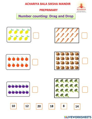 Number counting - Drag and drop