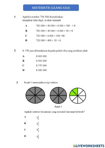 Ulang Kaji Matematik Tahun 6