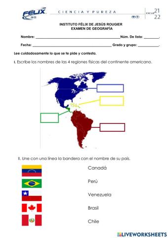 Examen de Geografía