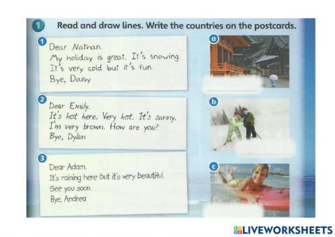 Year 2: Weather Postcard