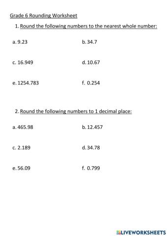 Rounding decimals