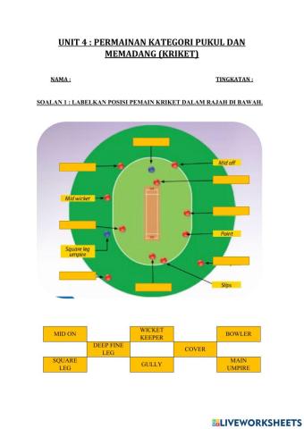 Unit 4 : permainan kategori pukul dan memadang (kriket)