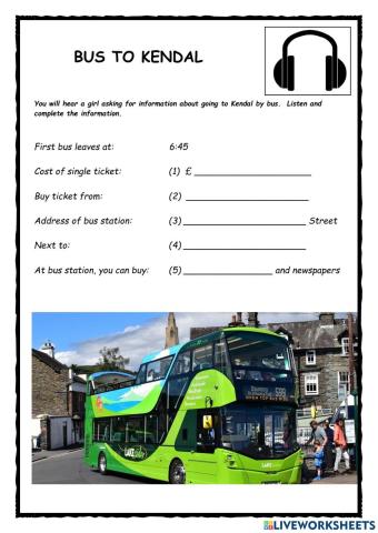 Bus to Kendal KET Listening