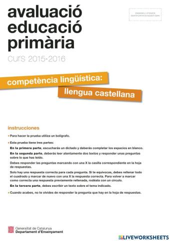 Competencias Básicas Castellano 2016