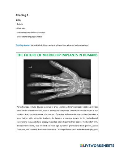 Unit 8 reading 3 The Future of Microchip