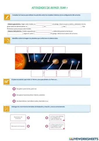 La tierra en el universo
