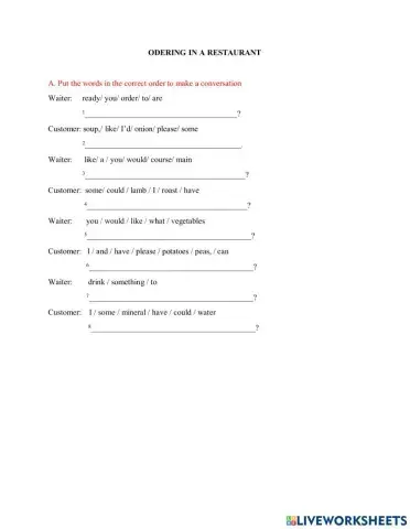 Conversation in a restaurant