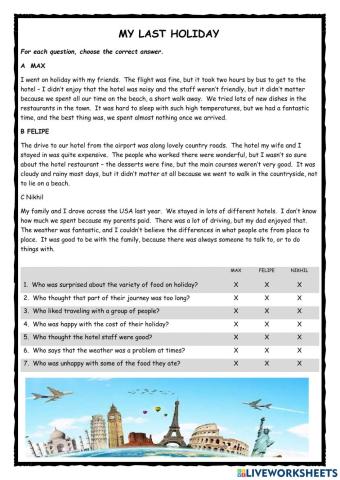 My Last Holiday KET Reader