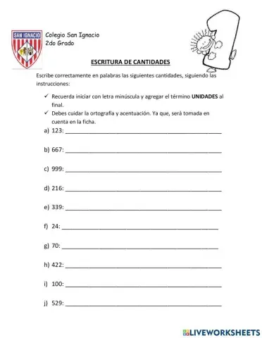 Escritura de cantidades 