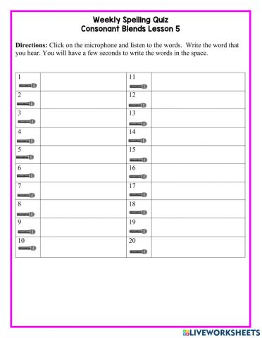 Beginning Consonant Blends lesson 5