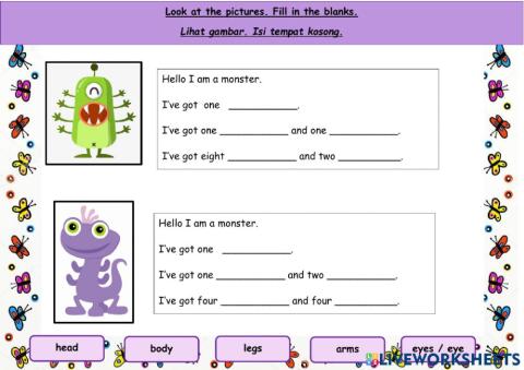 The monsters' body parts.