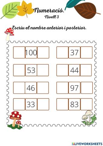 Anterior i posterior. Fitxa 2 Nivell 3