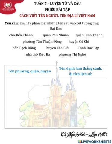 Tuần 7-LTVC-Cách viết tên người, tên địa lí Việt Nam-PBT chung