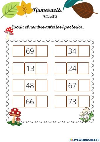 Anterior i posterior. Fitxa 4. Nivell 3
