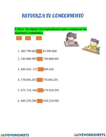 Comparación de números de millón