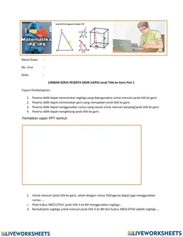 Jarak Titik ke Garis