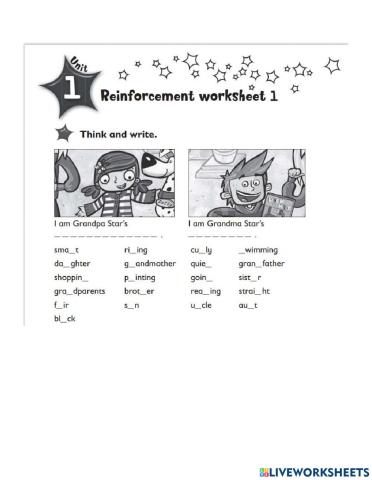 Family members and adjetives