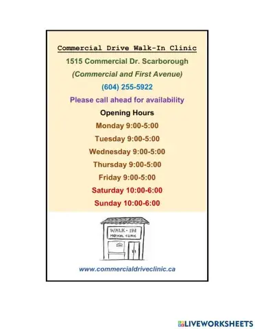 Walk-in Clinic Information Flyer Ex.2