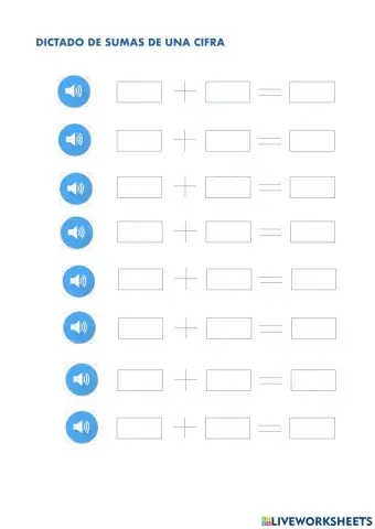 Dictado de sumas de una cifra