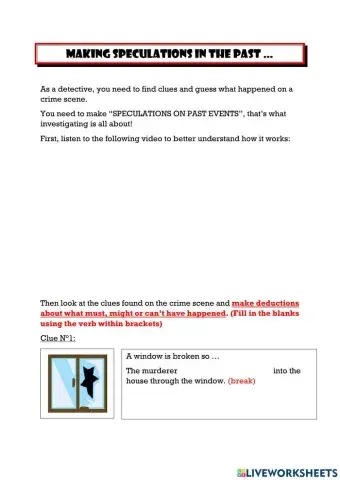 Making deductions on a crime scene