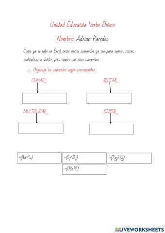 Formulas de Excel