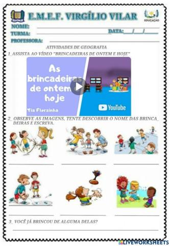 Atividades de Geografia