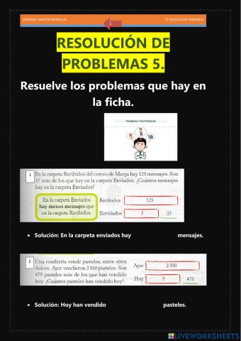 Resolución de problemas. Ficha 5.