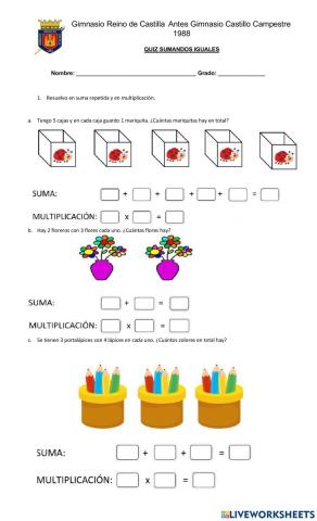 Quiz sumando iguales