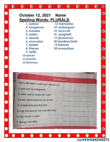 Spelling Plurals