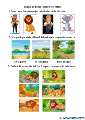 Fábula El león y el ratón