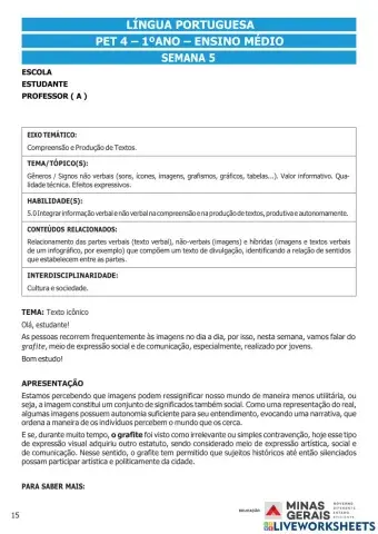 Pet 4 - 1º ano - ensino médio - semana 5