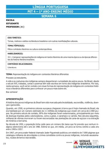 Pet 4 -1º ano - ensino médio - semana 6