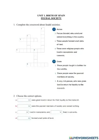 1. Birth of Spain. Feudal Society