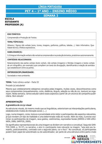 Pet 4 - 1º ano - ensino médio - semana 3